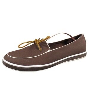 Grasshoppers Windsor Women 10 Brown Canvas Lace-Up Casual Comfort Shoes